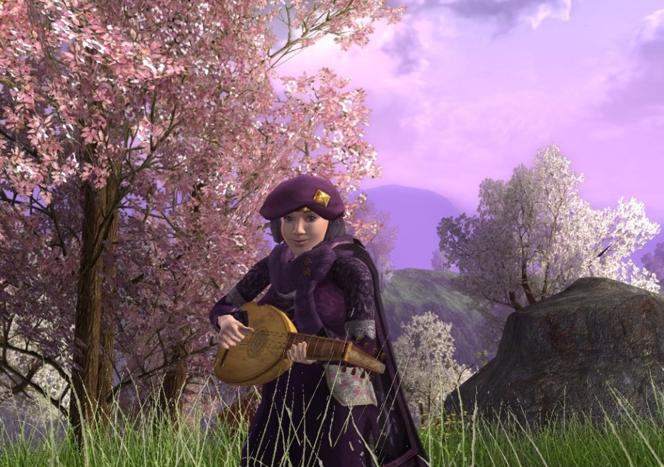 Neillia playing the lute